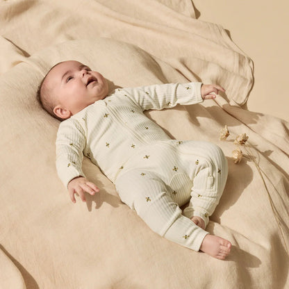 Bee Mine Organic Zipsuit with Feet - Aster & Ruby