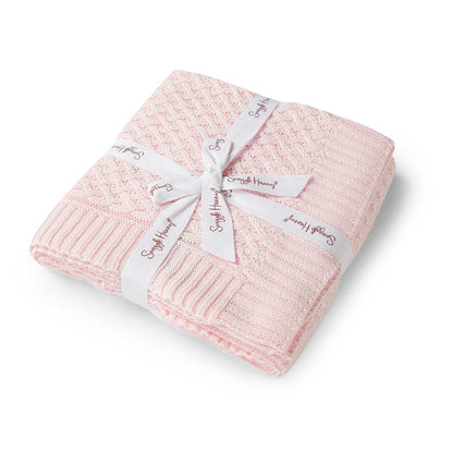 Blush Pink Diamond Knit Organic Baby Blanket - Aster & Ruby