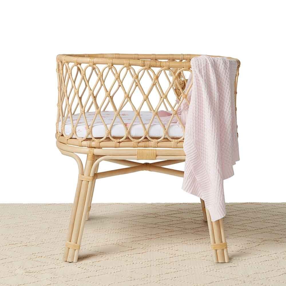 Blush Pink Diamond Knit Organic Baby Blanket - Aster & Ruby
