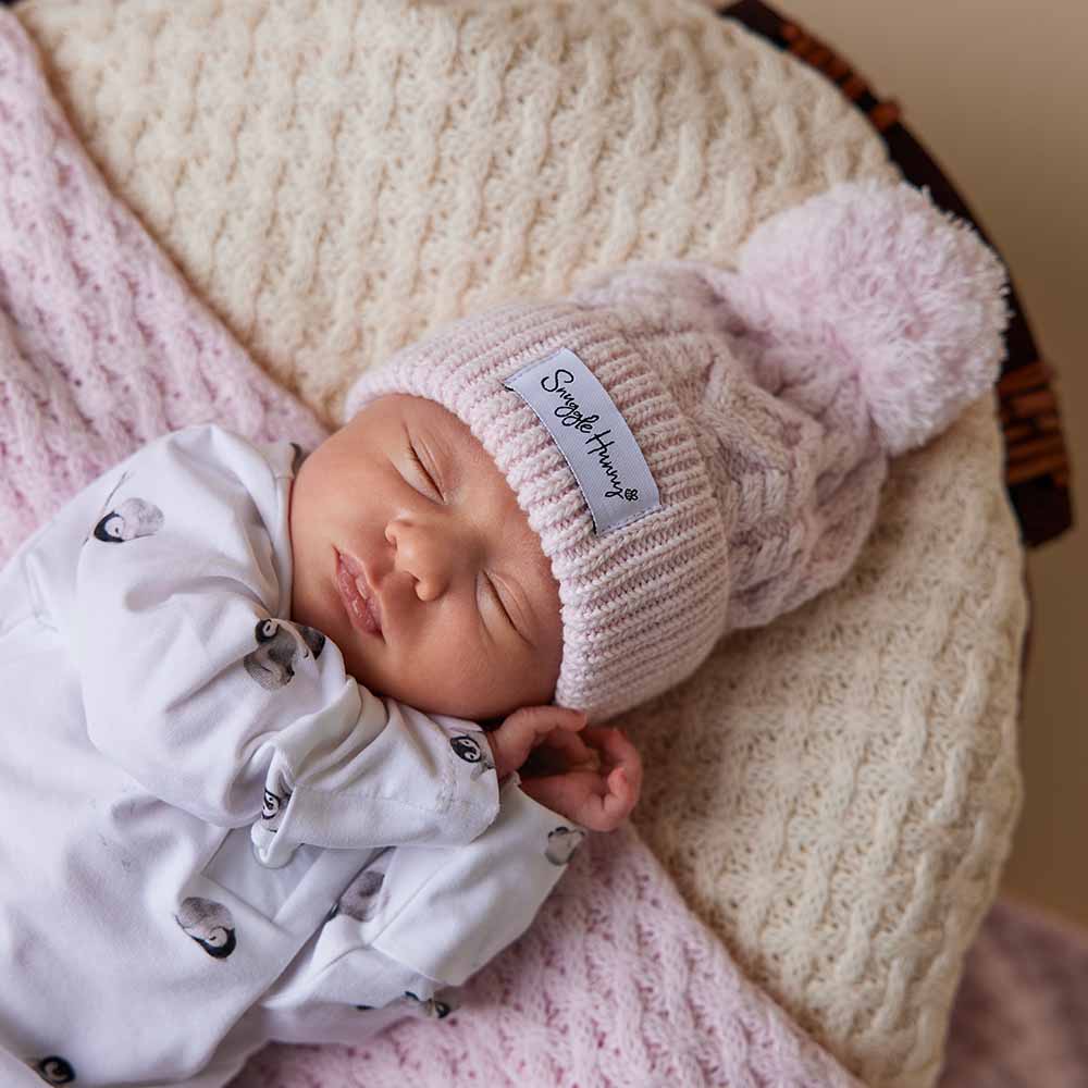 Blush Pink Organic Baby Knit Beanie - Aster & Ruby