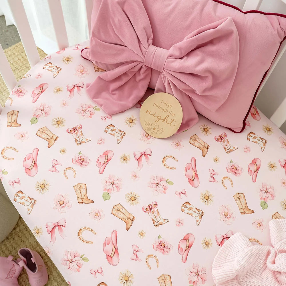 Boots & Bows Organic Fitted Cot Sheet