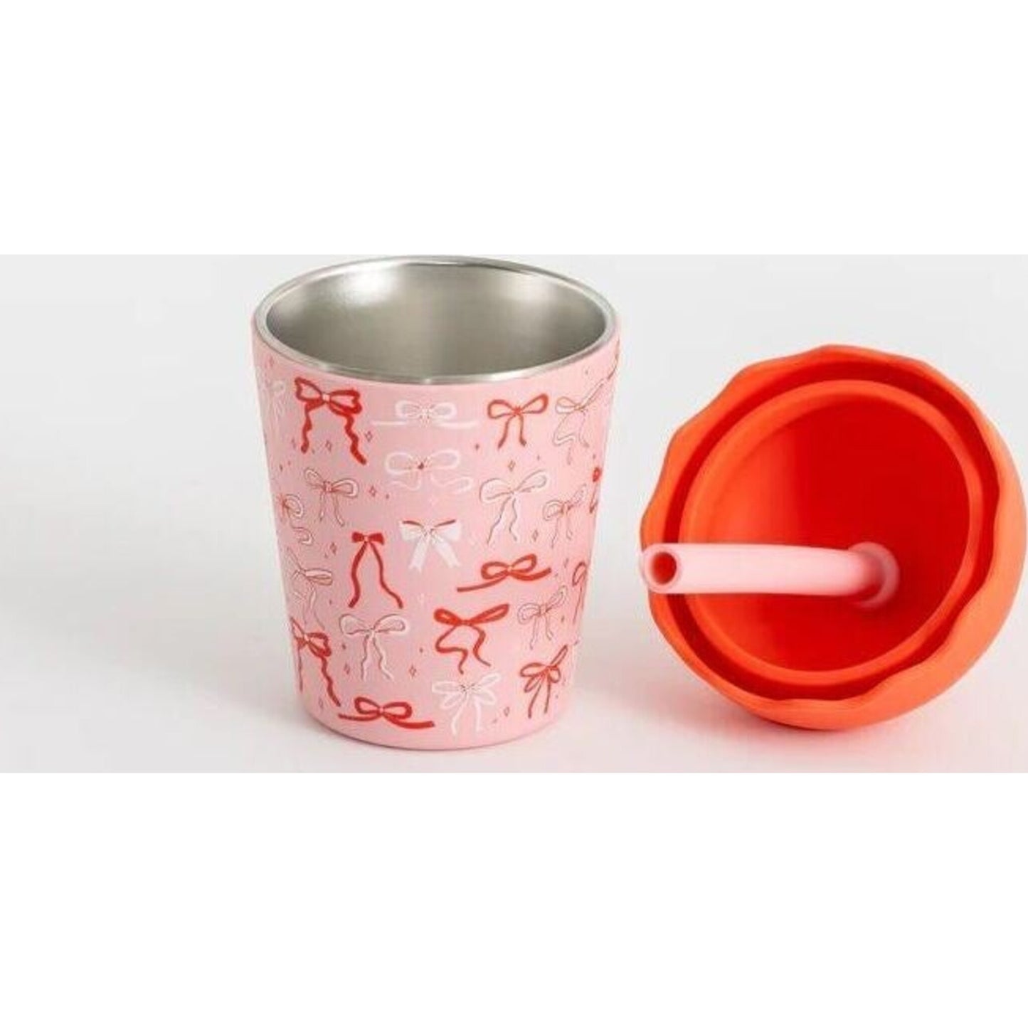 Chino Club Bows Mini Smoothie Cup & Straw 200ml | Aster & Ruby