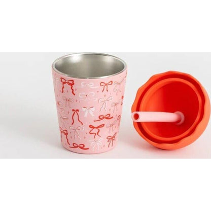 Chino Club Bows Mini Smoothie Cup & Straw 200ml | Aster & Ruby