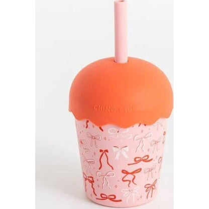 Chino Club Bows Mini Smoothie Cup & Straw 200ml | Aster & Ruby