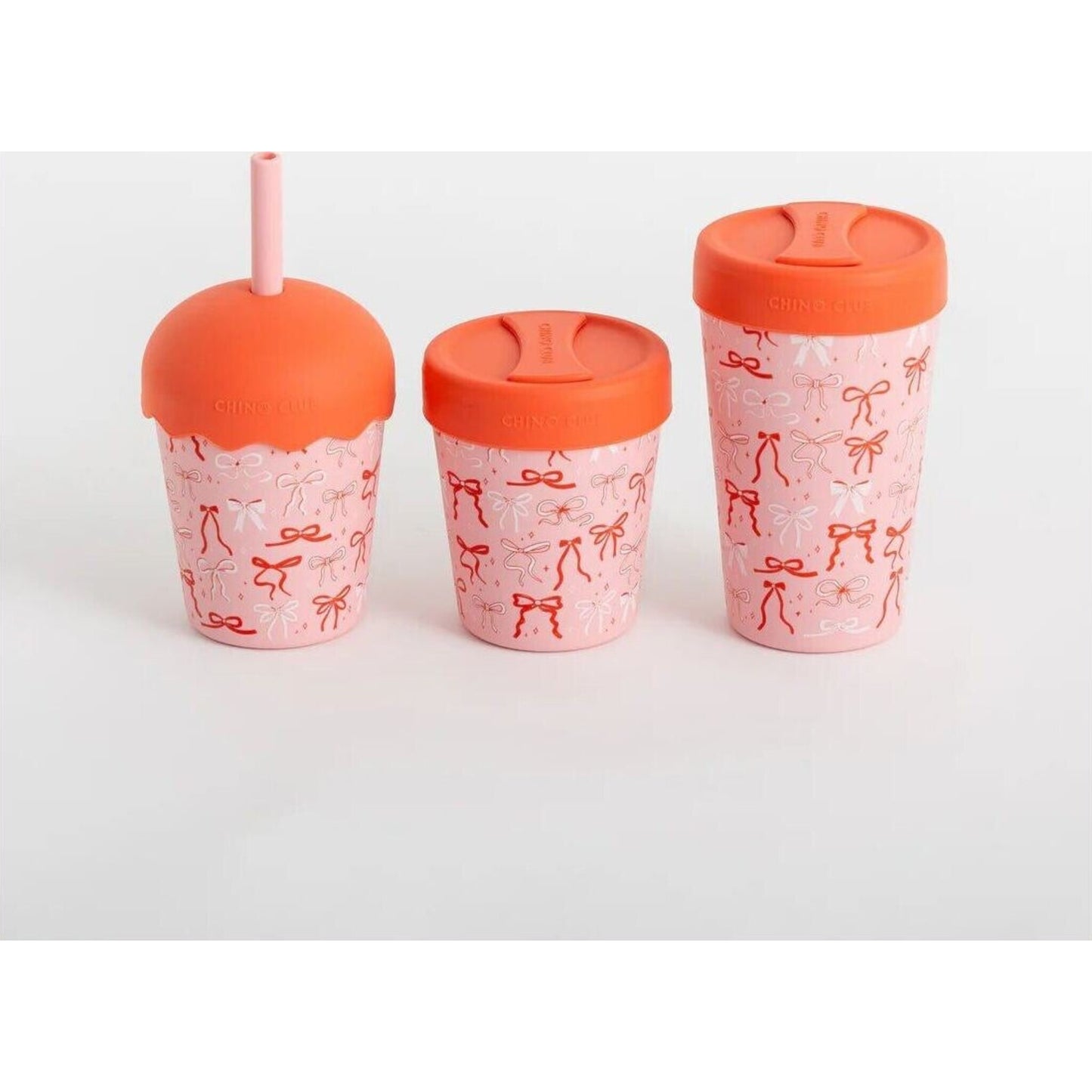 Chino Club Bows Mini Smoothie Cup & Straw 200ml | Aster & Ruby