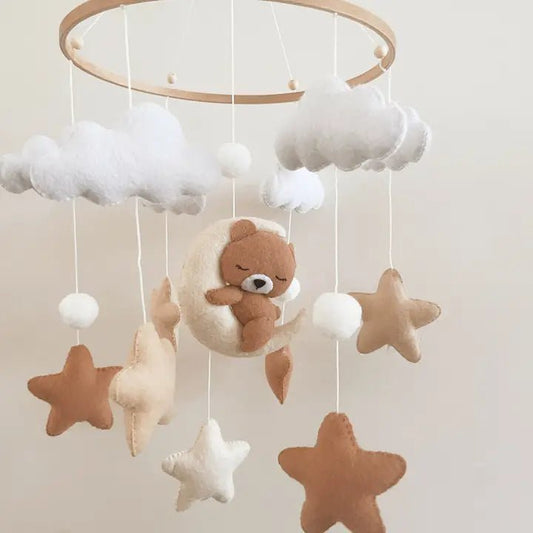 Brown Teddy Nursery Mobile - Aster & Ruby