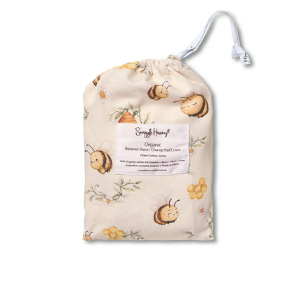 Bumblebees Organic Bassinet Sheet / Change Pad Cover