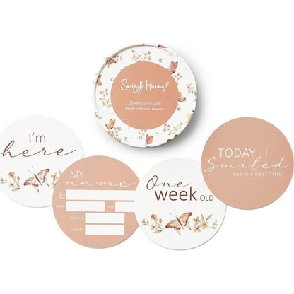 Snuggle Hunny Kids Butterfly & Pink Sand Reversible Milestone Cards | Aster & Ruby