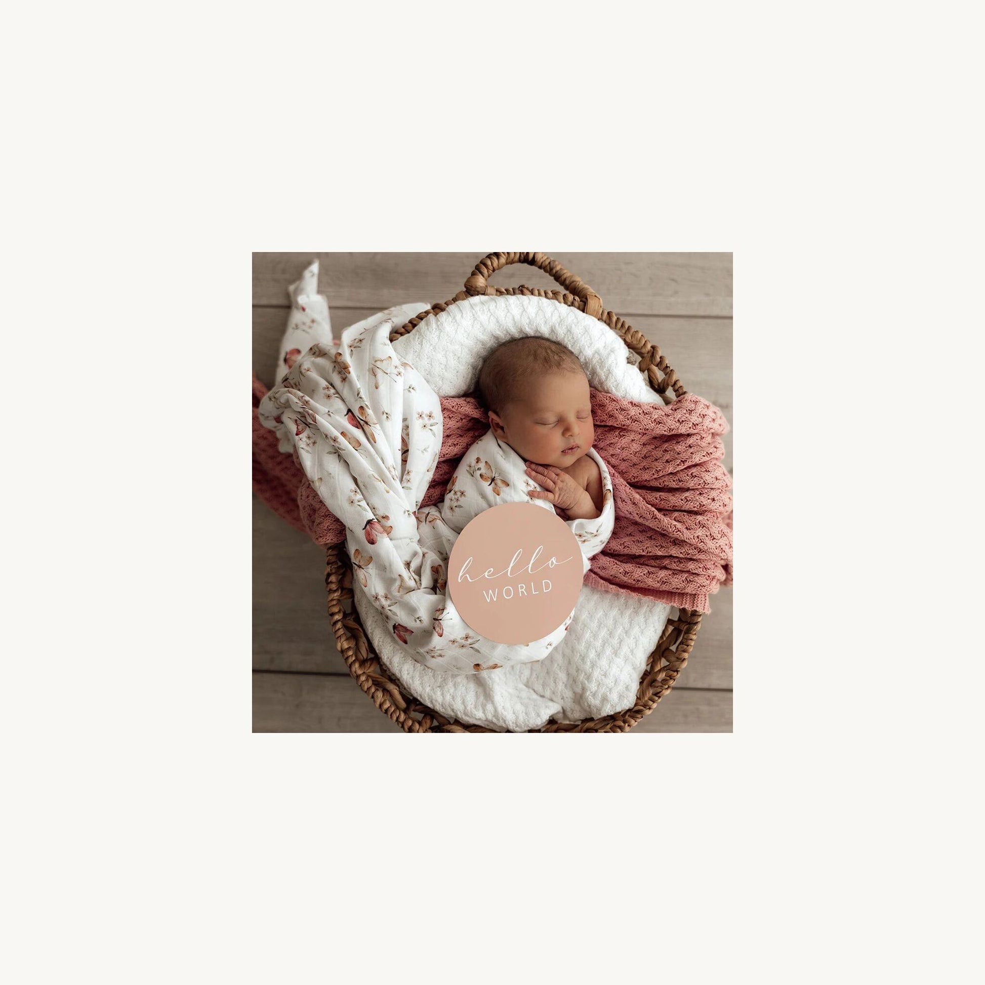 Snuggle Hunny Kids Butterfly & Pink Sand Reversible Milestone Cards | Aster & Ruby