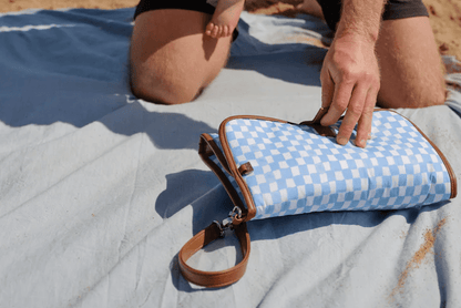 Change Mat Clutch Blue Check - Aster & Ruby