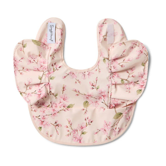 Cherry Blossom Frill Snuggle Bib - Aster & Ruby