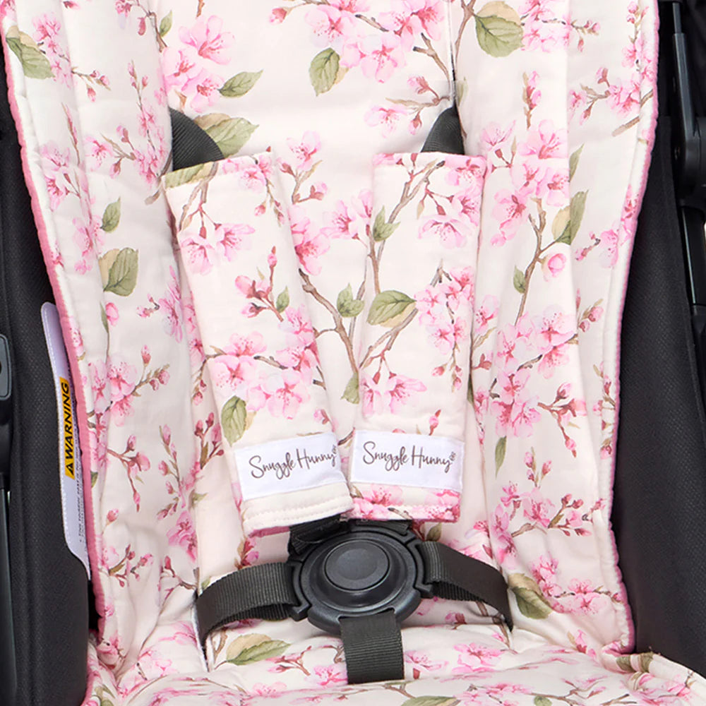 Universal Reversible Pram Strap Covers Cherry Blossom