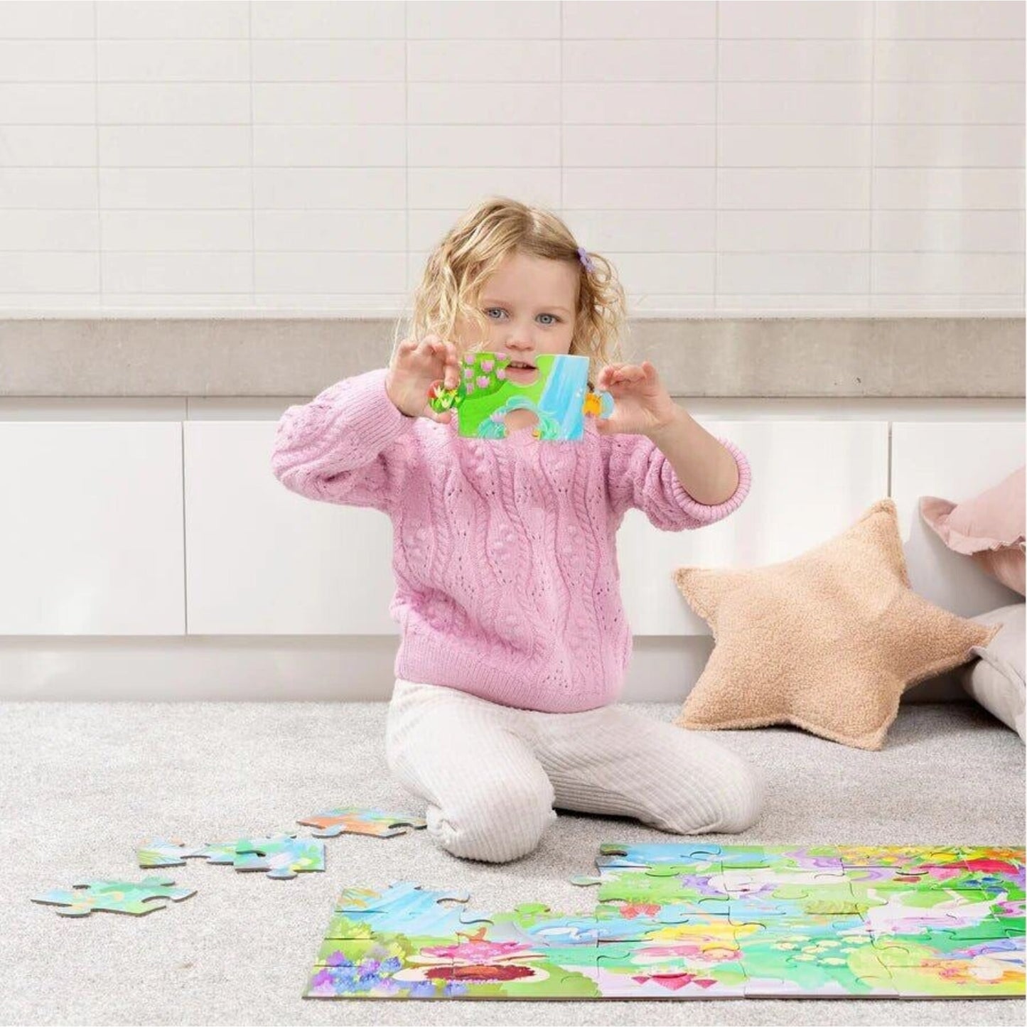 Crocodile Creek Classic Floor Puzzle 36 pc Magical Friends | Aster & Ruby