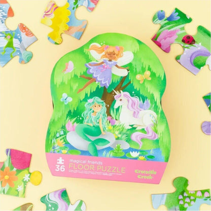 Crocodile Creek Classic Floor Puzzle 36 pc Magical Friends | Aster & Ruby