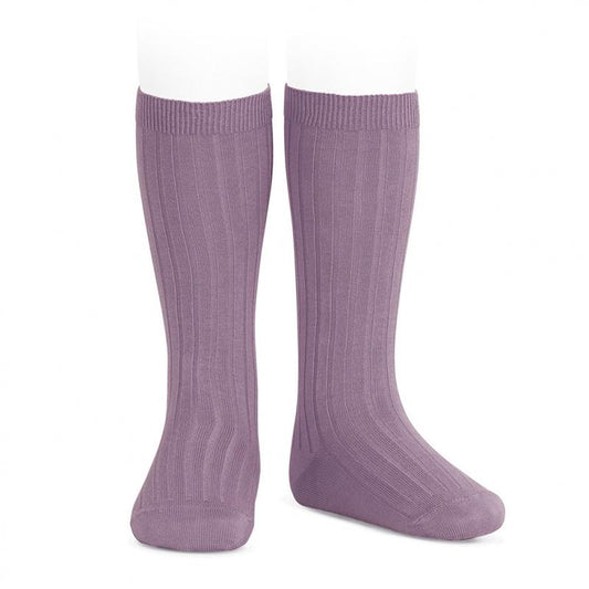 Condor Ribbed Knee High Socks Amethyst-Aster & Ruby