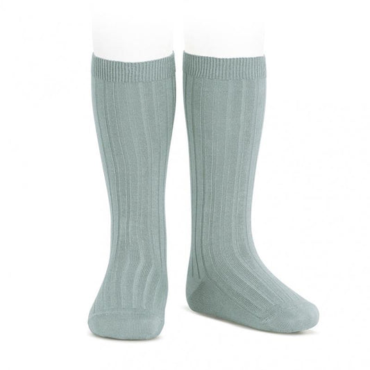 Condor Ribbed Knee High Socks Dry Green-Aster & Ruby