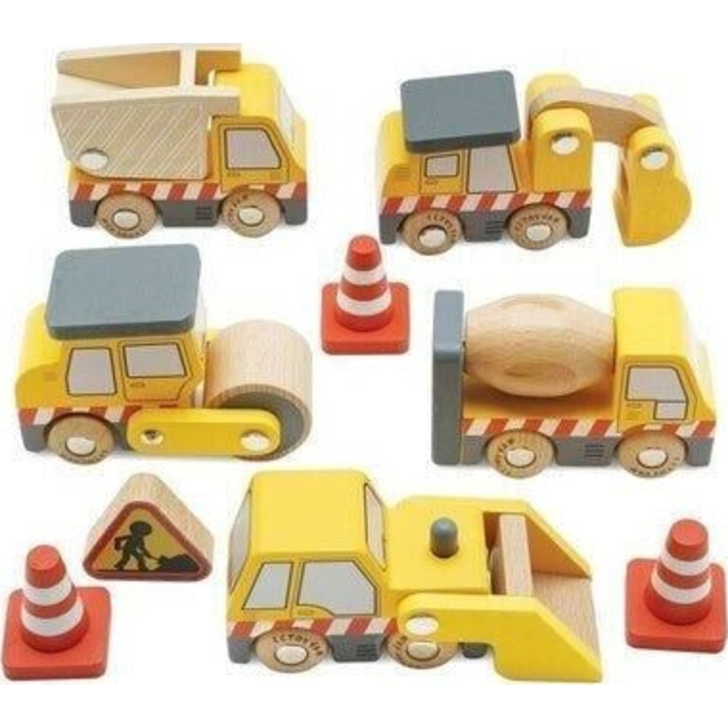 Le Toy Van Construction Toy Cars Trucks Diggers 7 Pc | Aster & Ruby