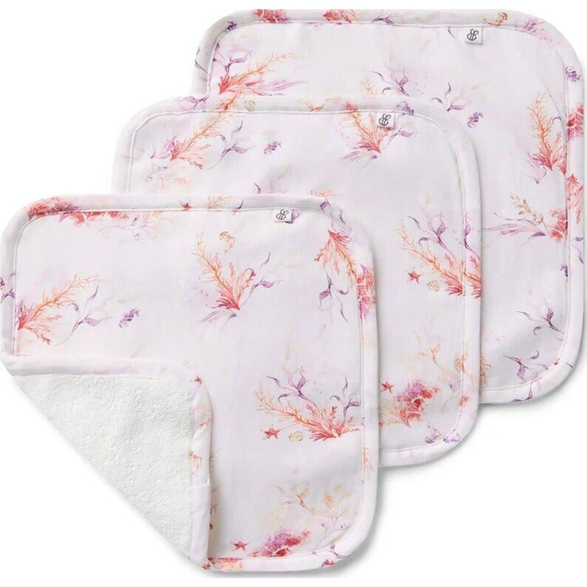 Snuggle Hunny Kids Coral Organic Wash Cloths 3pk | Aster & Ruby