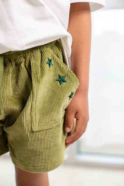 CORD SHORTS | EVERGREEN – Aster & Ruby