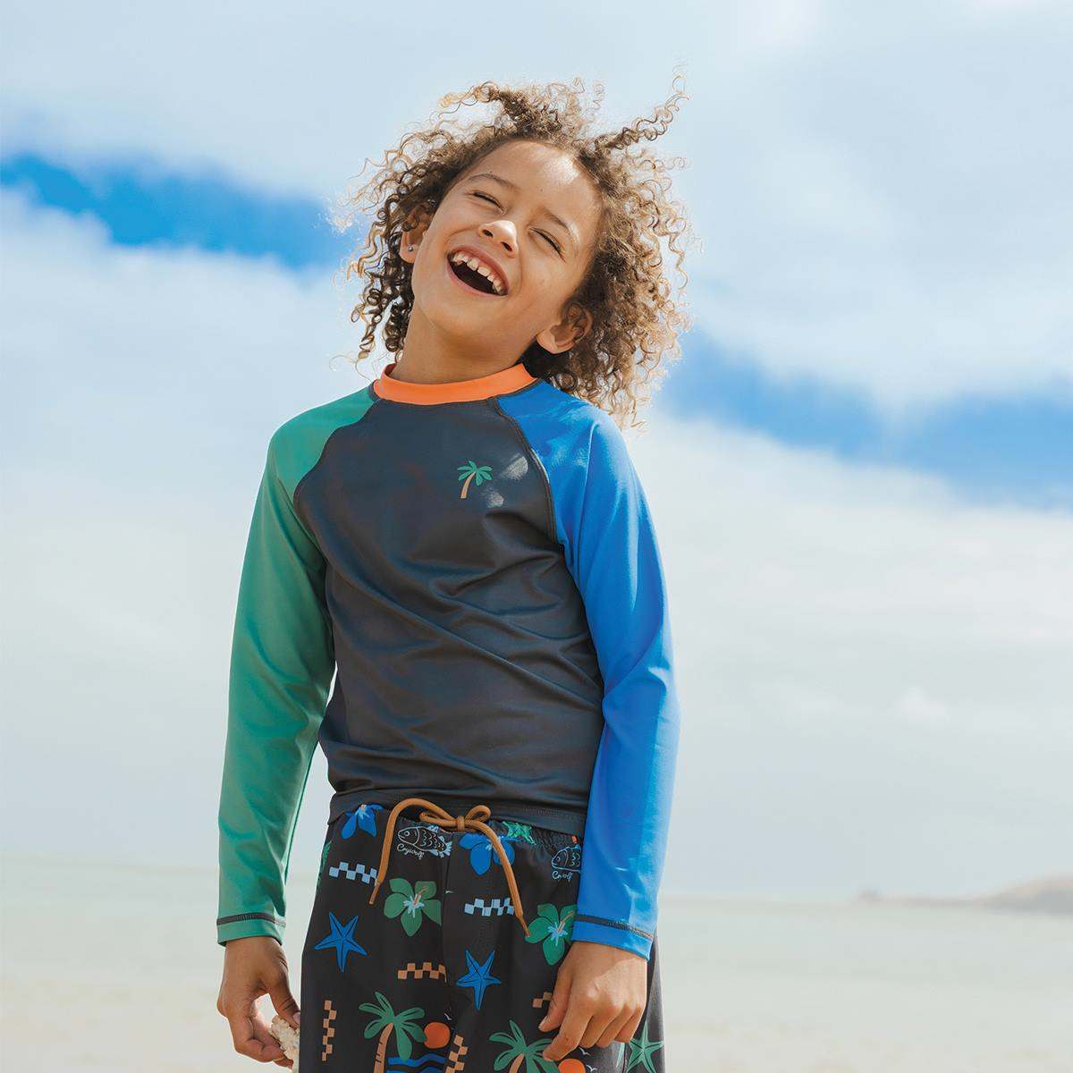 Long Sleeve Rash Vest Seaside Colourblock