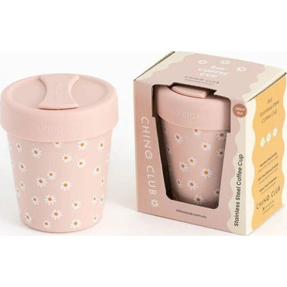 Chino Club Daisy 8oz Stainless Steel Coffee Cup | Aster & Ruby