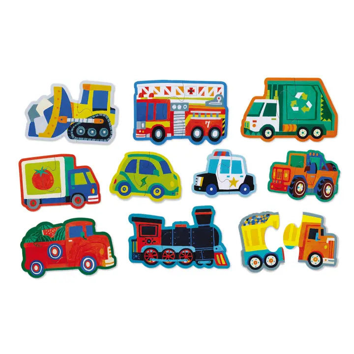 Let's Begin 2pc Puzzles Vehicles