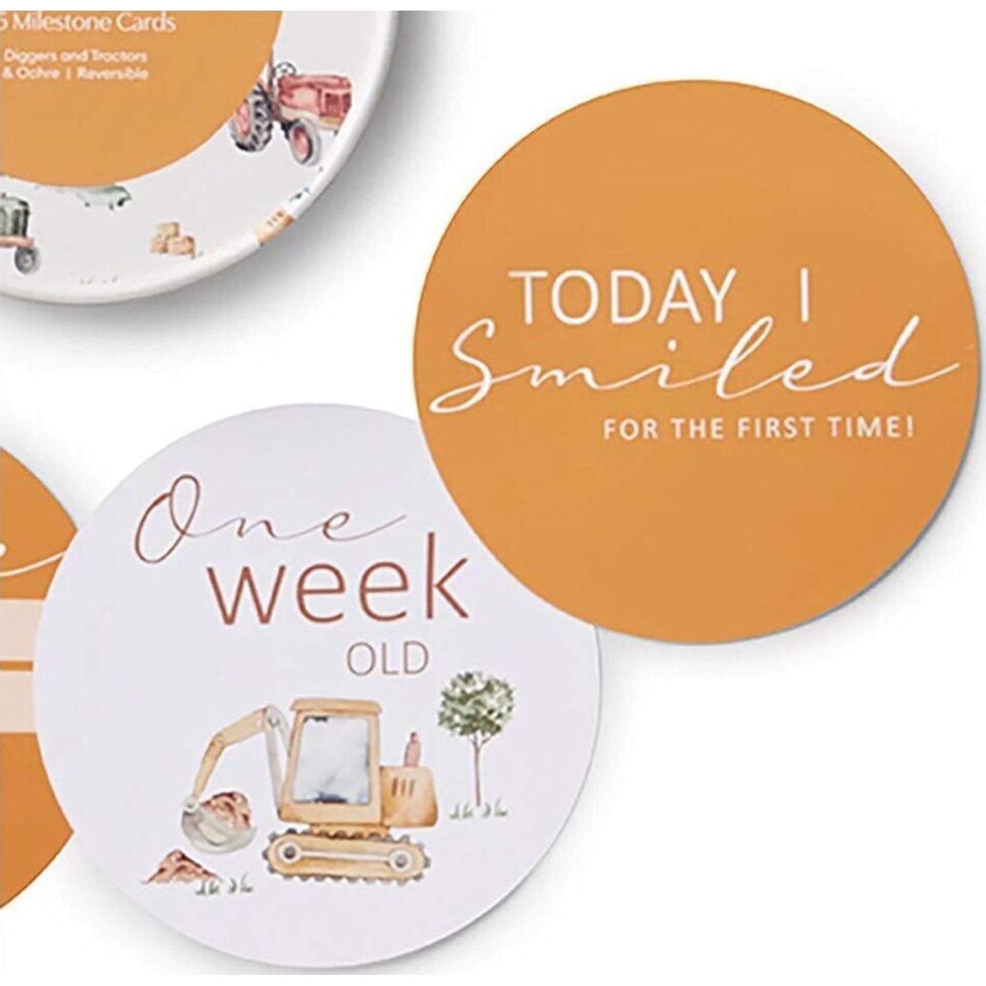 Snuggle Hunny Diggers & Ochre Reversible Milestone Cards | Aster & Ruby