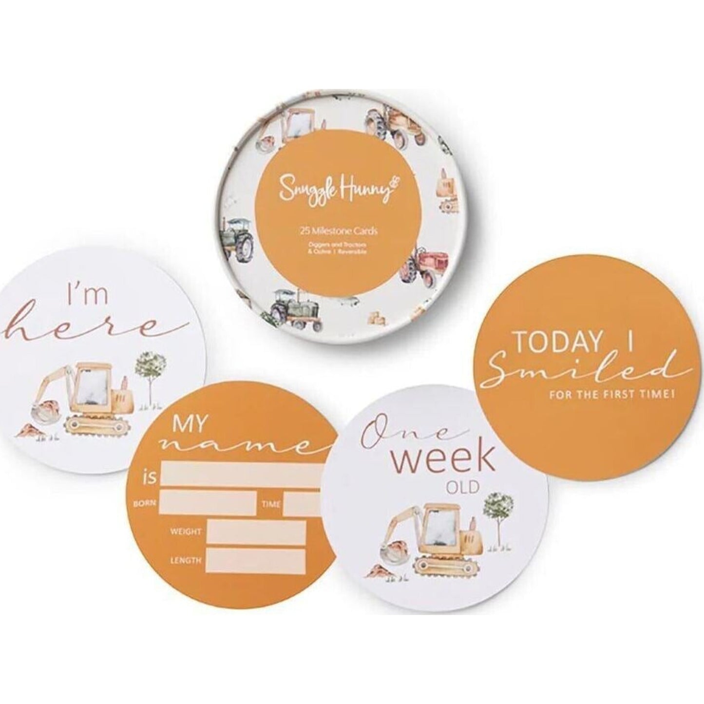 Snuggle Hunny Diggers & Ochre Reversible Milestone Cards | Aster & Ruby