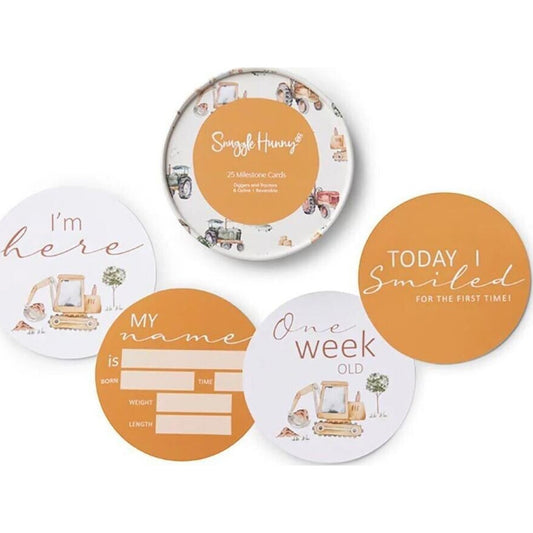 Snuggle Hunny Diggers & Ochre Reversible Milestone Cards | Aster & Ruby