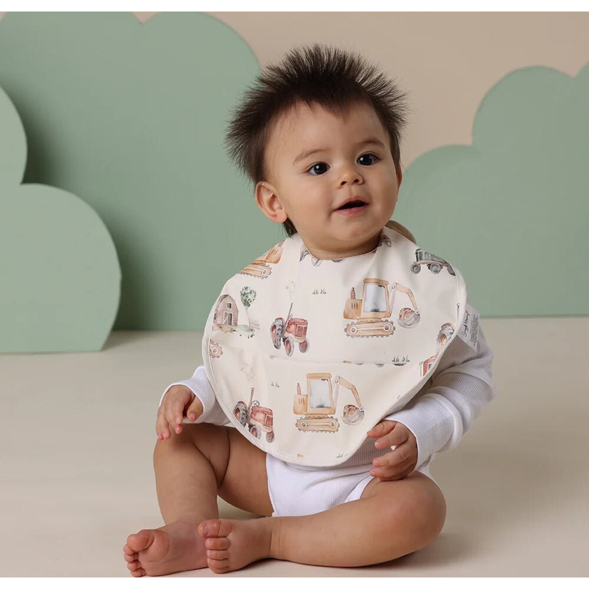 Snuggle Hunny Diggers & Tractors Snuggle Bib | Aster & Ruby