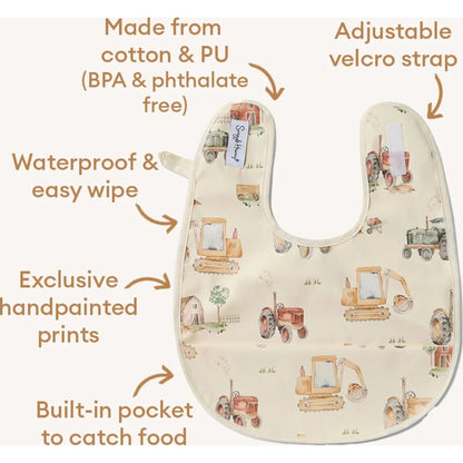 Snuggle Hunny Diggers & Tractors Snuggle Bib | Aster & Ruby