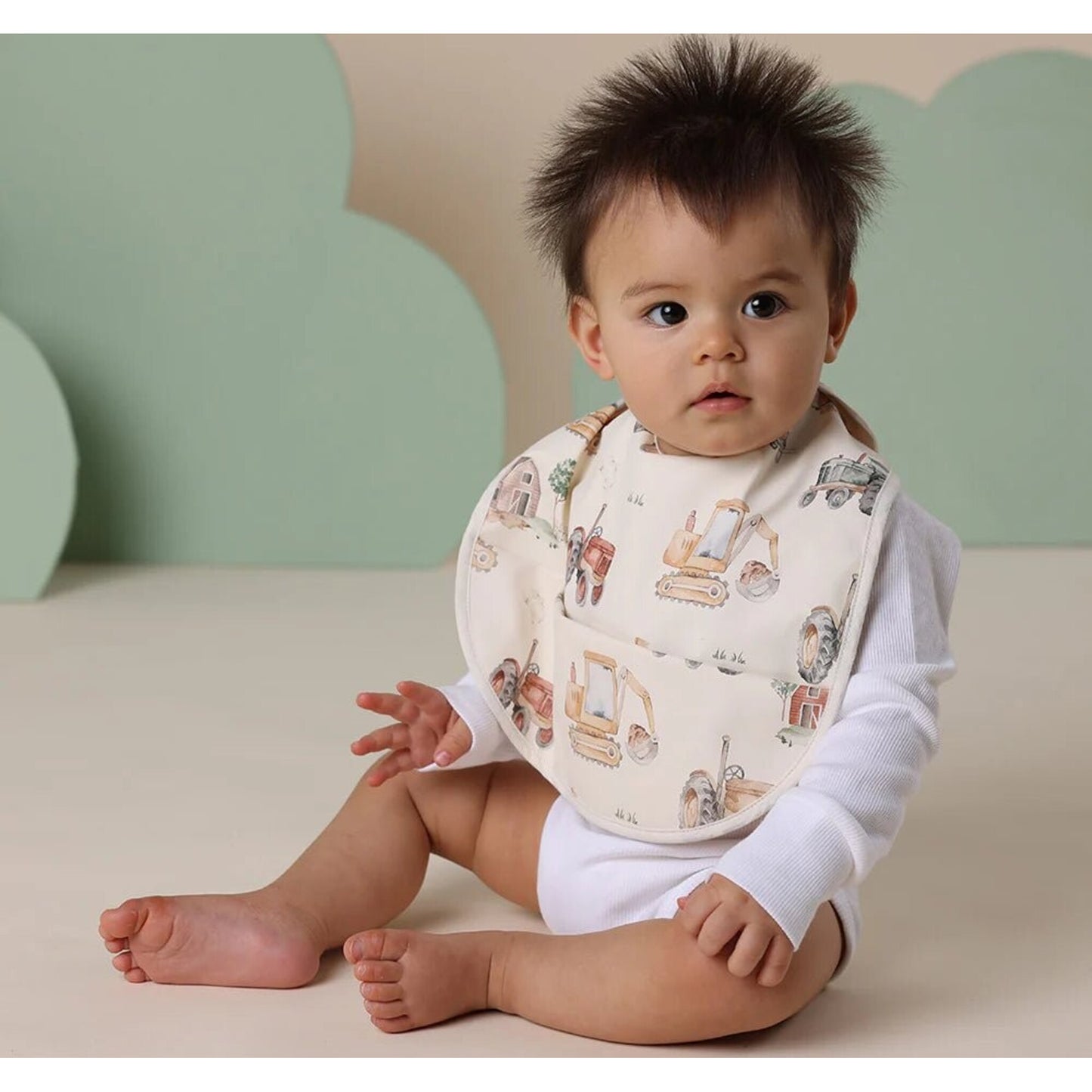 Snuggle Hunny Diggers & Tractors Snuggle Bib | Aster & Ruby