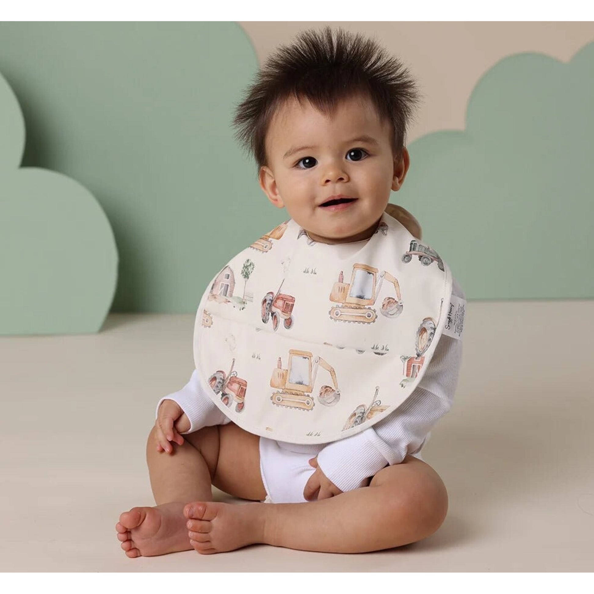 Snuggle Hunny Diggers & Tractors Snuggle Bib | Aster & Ruby