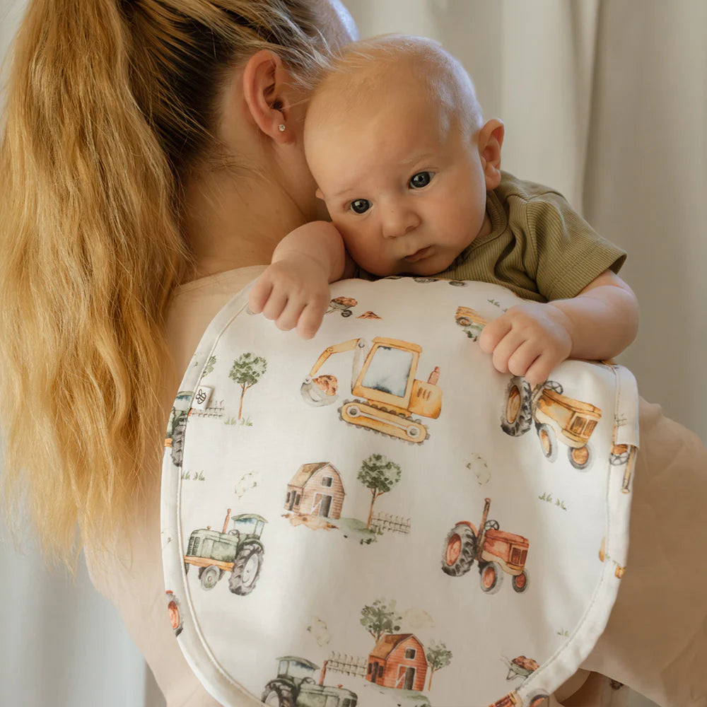 Organic Cotton Burp Cloth Diggers & Tractors