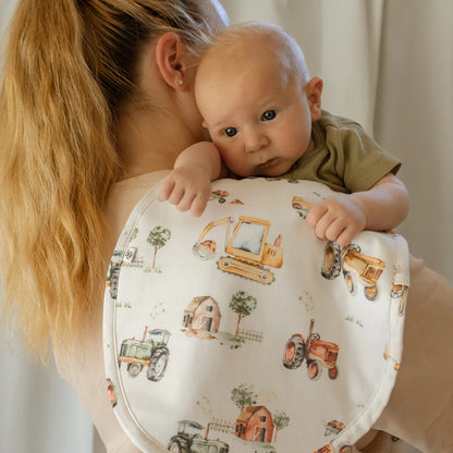Organic Cotton Burp Cloth Diggers & Tractors