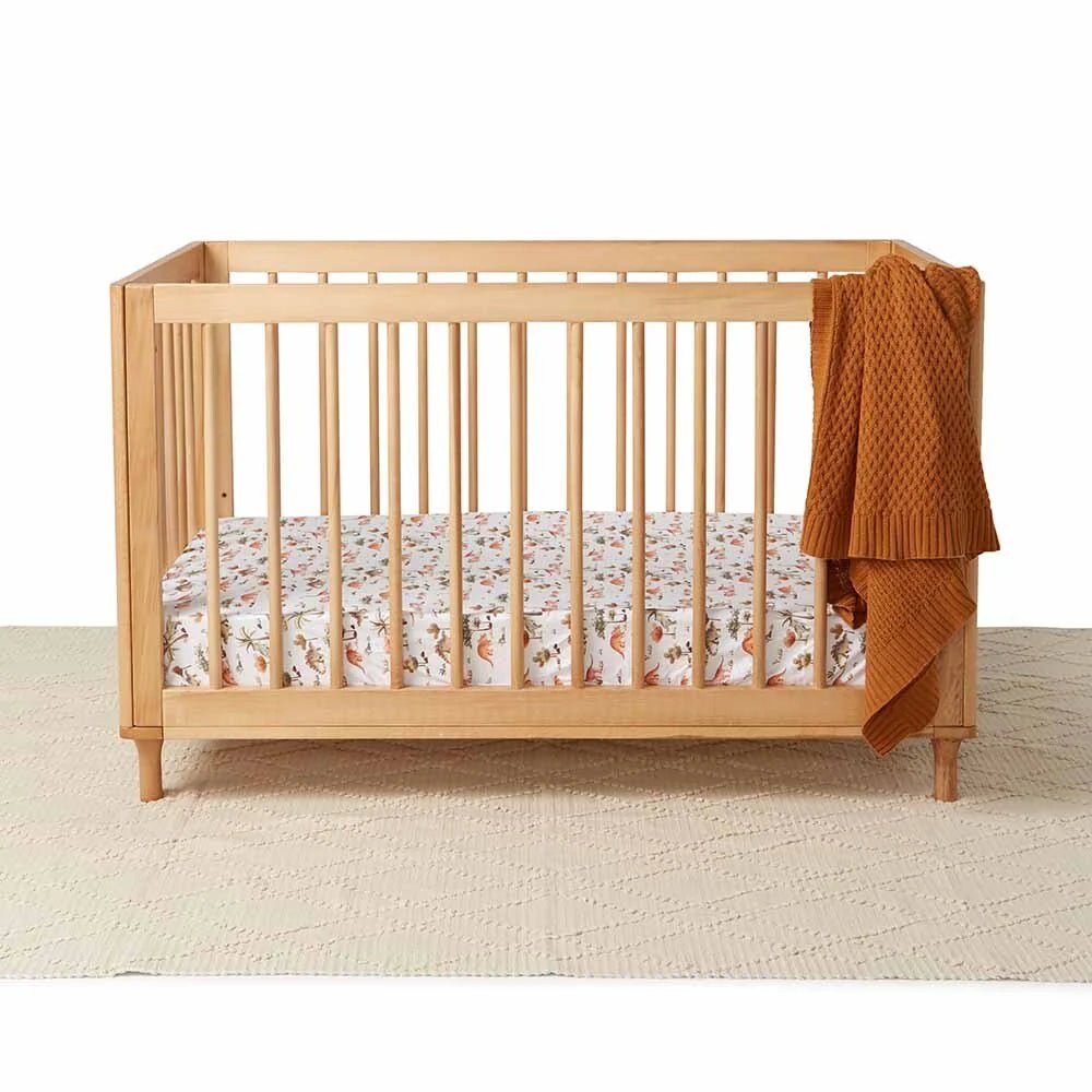 Dino Fitted Cot Sheet - Aster & Ruby