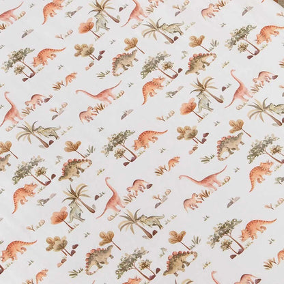 Dino Fitted Cot Sheet - Aster & Ruby