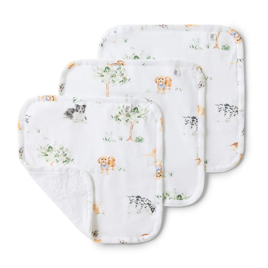Dog Park Organic Wash Cloths - 3 Pack - Aster & Ruby