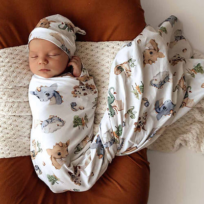Snuggle Hunny Kids Dragon Organic Jersey Wrap & Beanie Set | Aster & Ruby