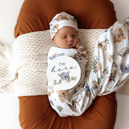 Snuggle Hunny Kids Dragon Organic Jersey Wrap & Beanie Set | Aster & Ruby