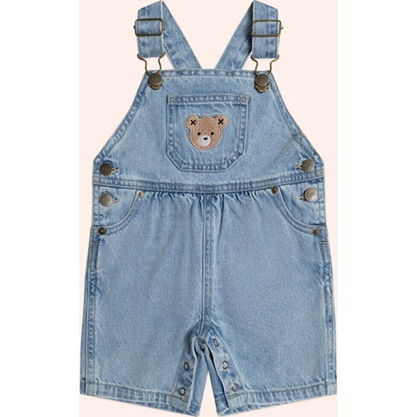 Huxbaby Dreamy Denim Short Overalls | Aster & Ruby