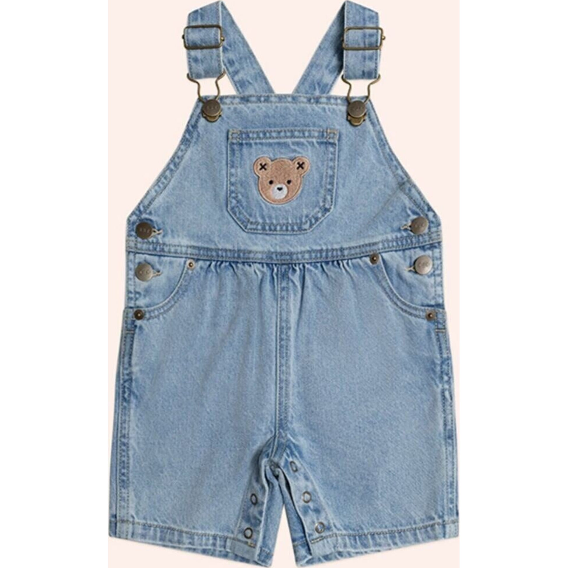 Huxbaby Dreamy Denim Short Overalls | Aster & Ruby