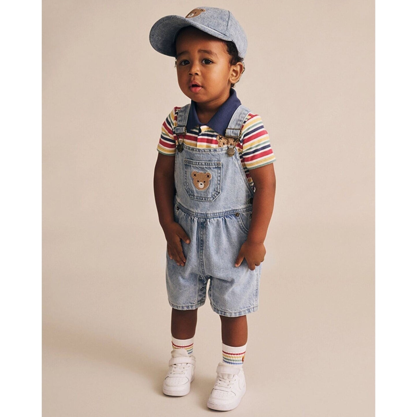 Huxbaby Dreamy Denim Short Overalls | Aster & Ruby