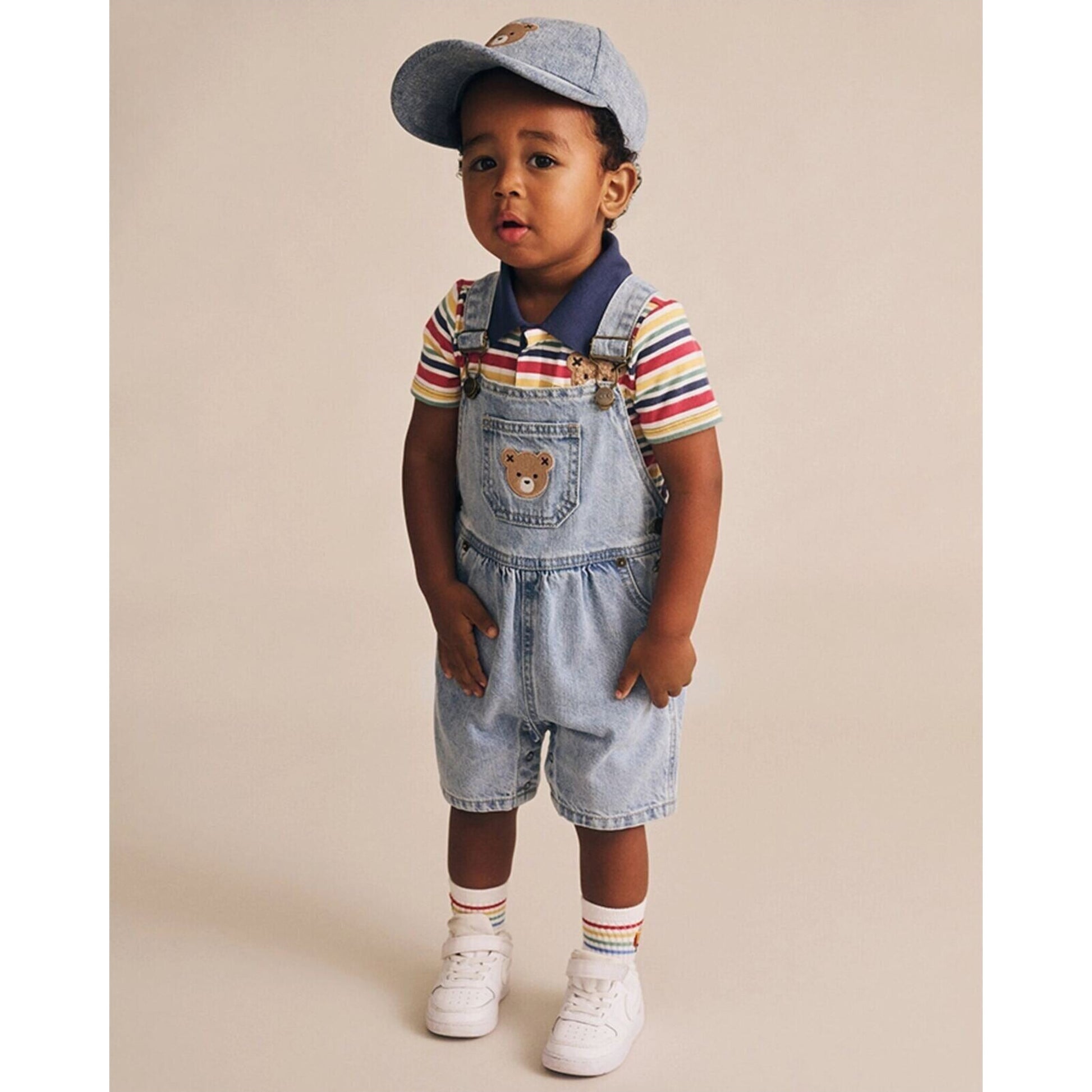 Huxbaby Dreamy Denim Short Overalls | Aster & Ruby