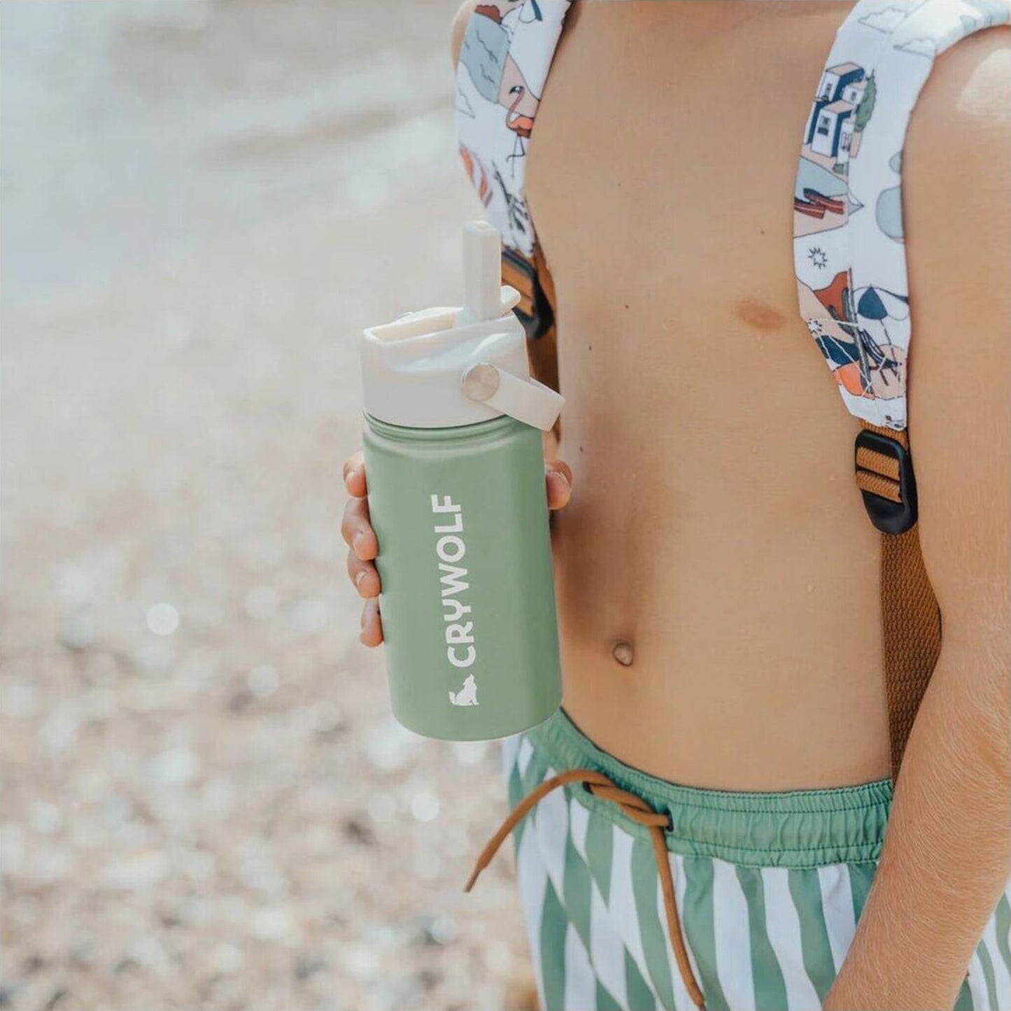 Crywolf Drink Bottle Sage | Aster & Ruby