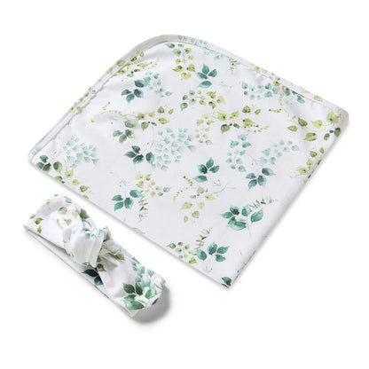 Eden Organic Jersey Wrap & Topknot Set - Aster & Ruby