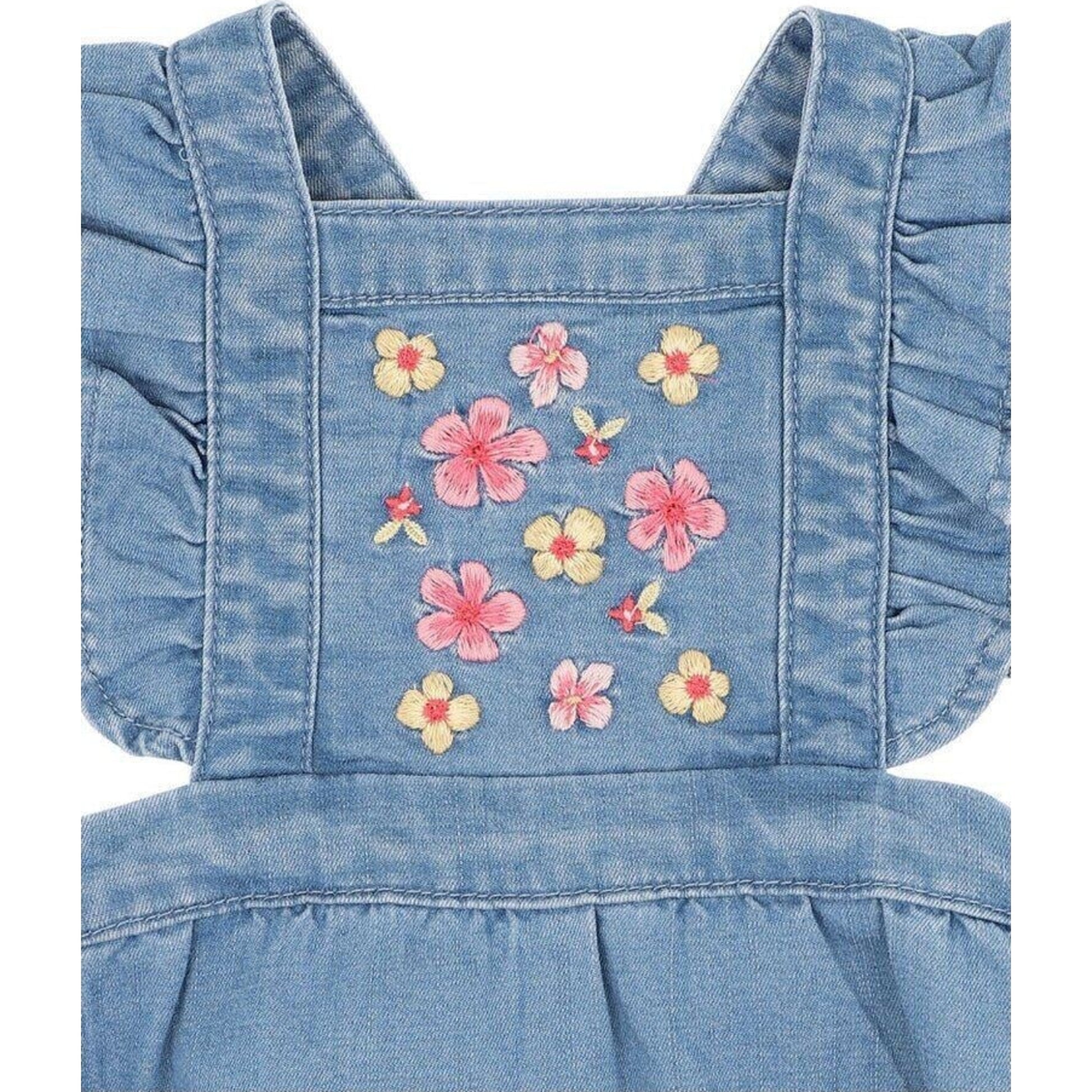 Fox & Finch Embroidered Denim Romper | Aster & Ruby