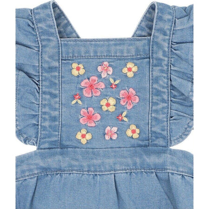 Fox & Finch Embroidered Denim Romper | Aster & Ruby