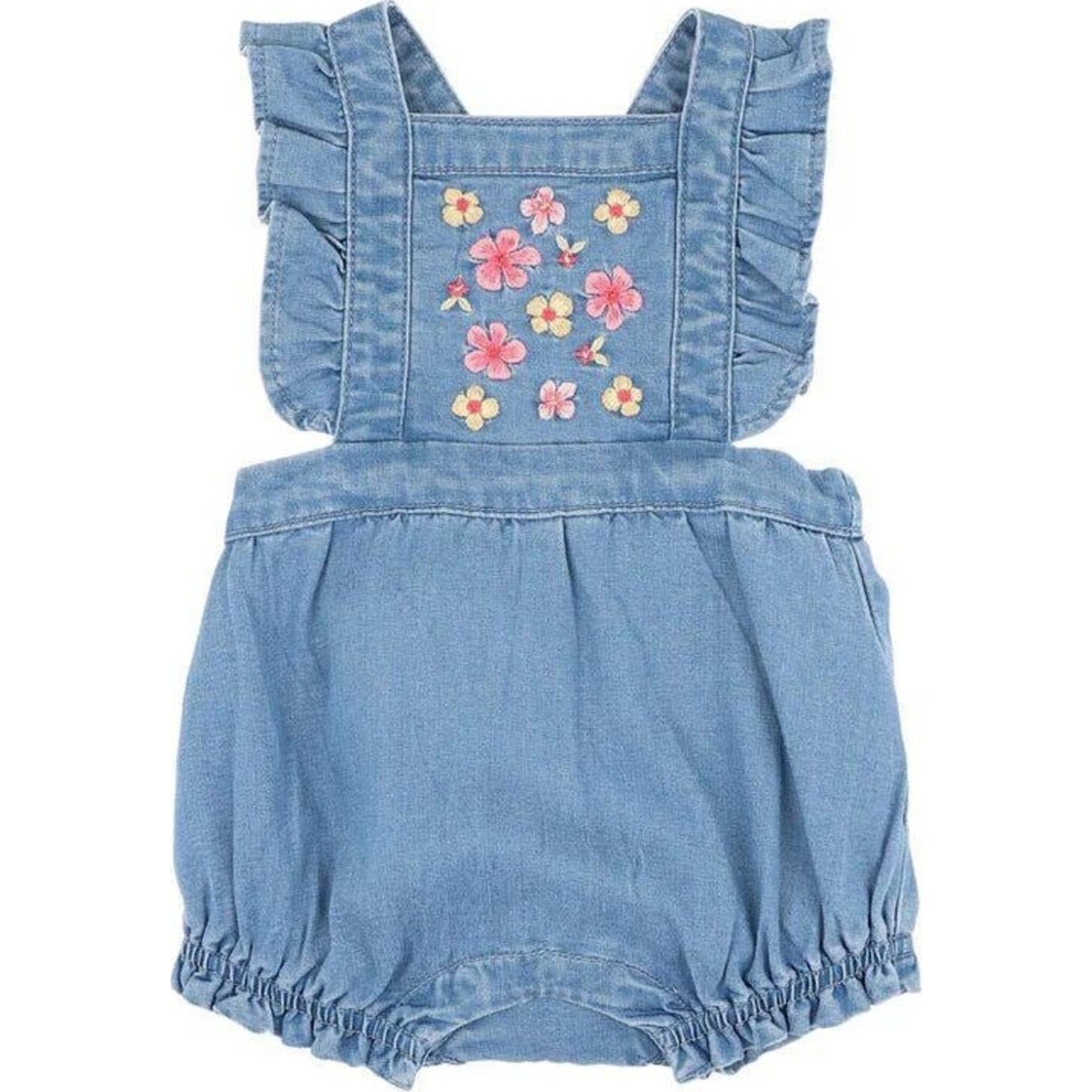 Fox & Finch Embroidered Denim Romper | Aster & Ruby