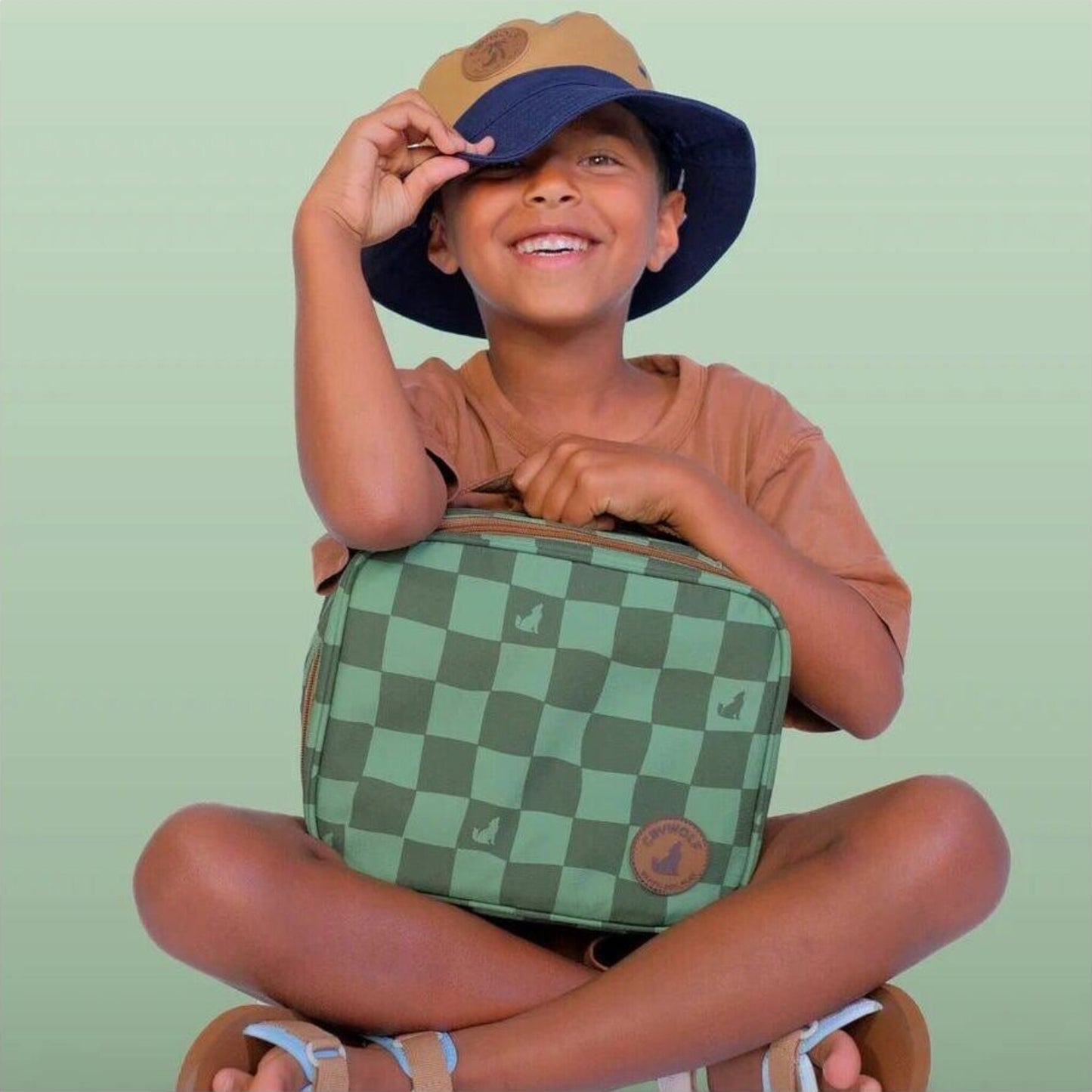 Crywolf Everyday Lunch Bag Green Check | Aster & Ruby
